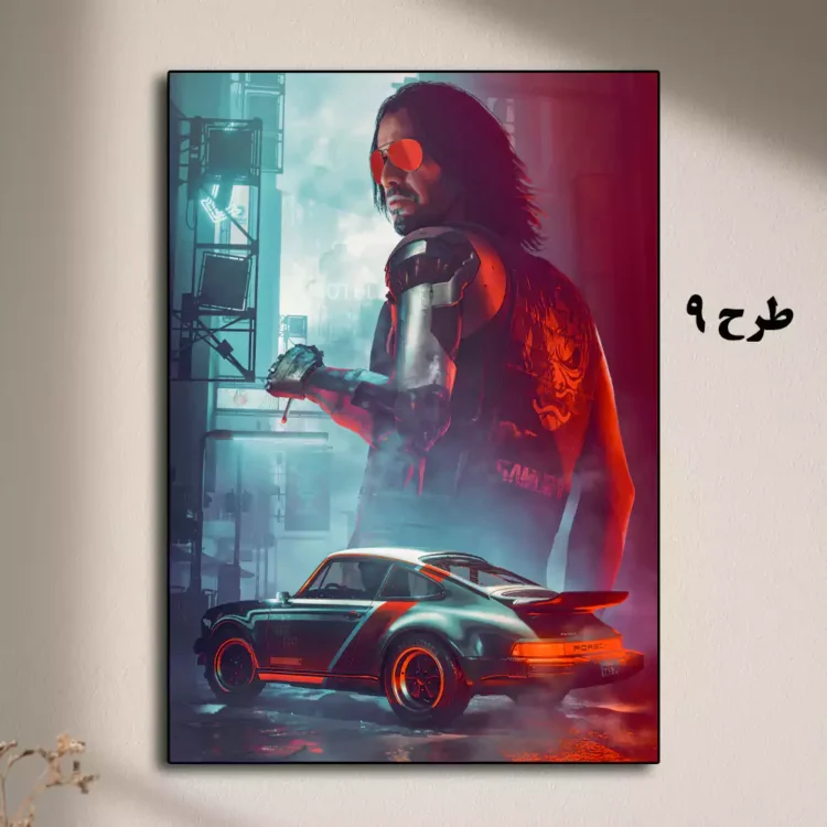 تابلو طرح Cyberpunk با قاب