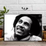 تصویر هنری باب مارلی با طراحی گرافیکی قرمز و سیاه