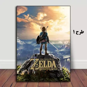 تابلو بازی زلدا Breath of the Wild - نمایی از کوه Death Mountain با Link در پیش‌زمینه