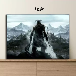 خرید تابلو بازی Skyrim طرح اژدها با چاپ HD روی شاسی