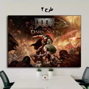 تابلو Doom هیولاهای تاریک و اکشن مناسب اتاق بازی