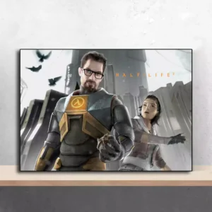 تصویر تابلو بازی Half-Life 2 با طراحی گرافیکی و حال‌وهوای گیمینگ